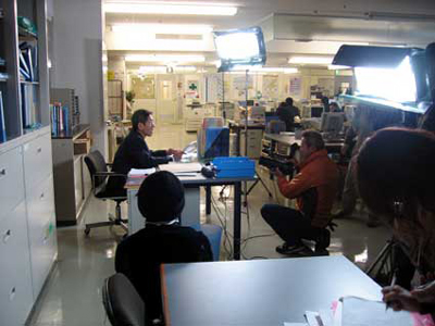 リハーサル中。